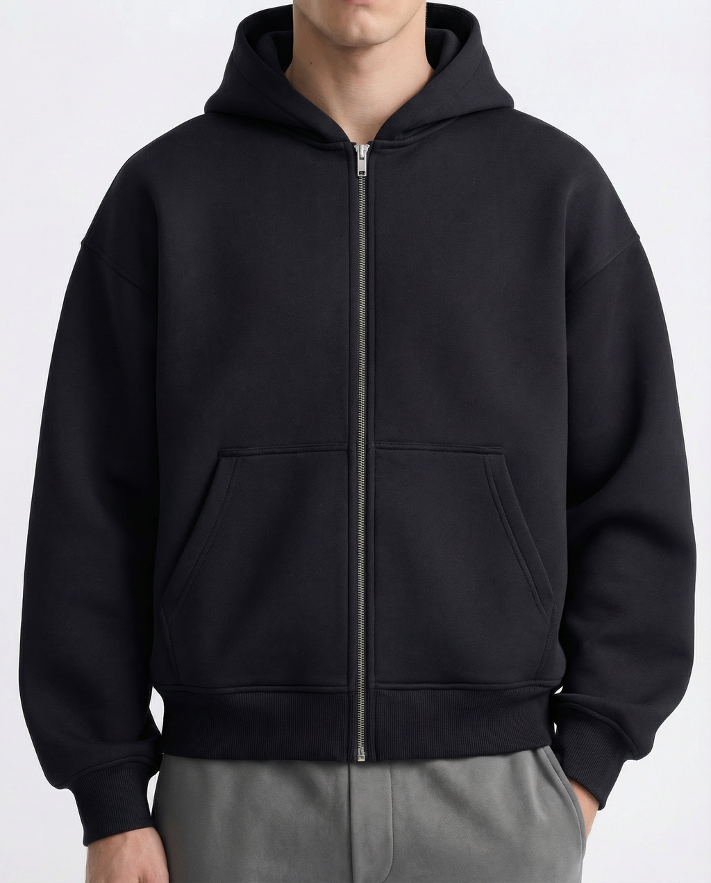 Zip Hoodie - Black