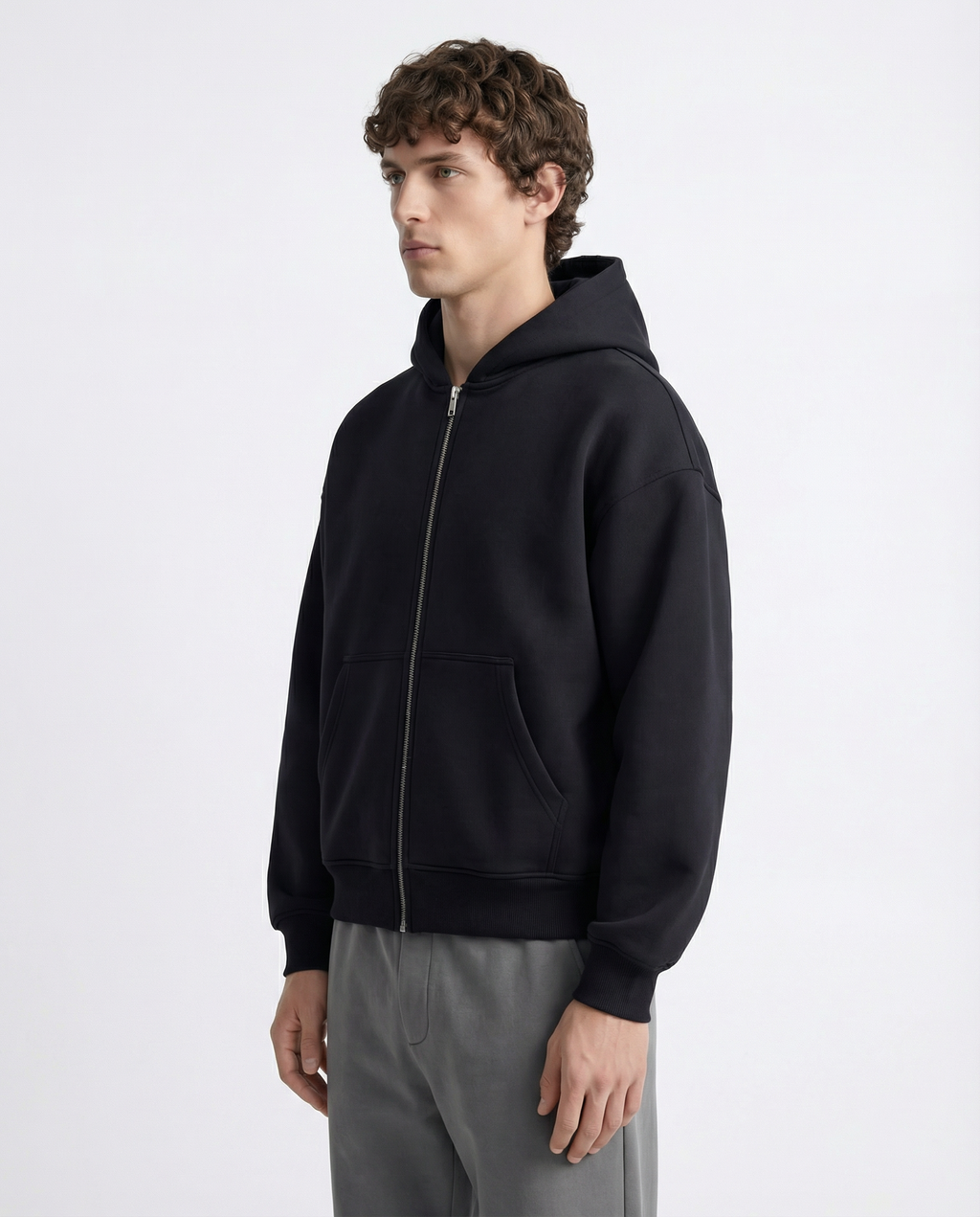 Zip Hoodie - Black