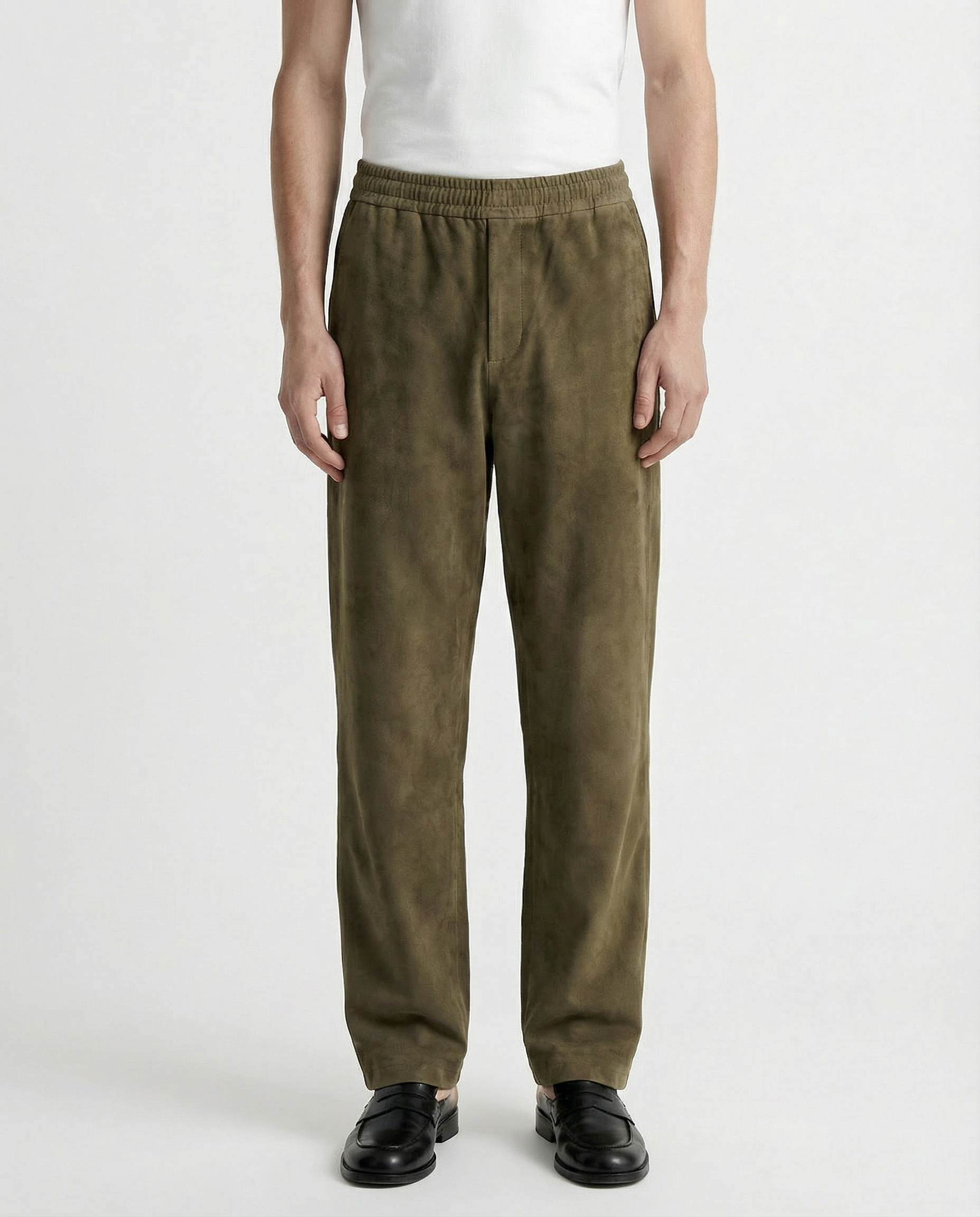 Pants - Suede Olive Green