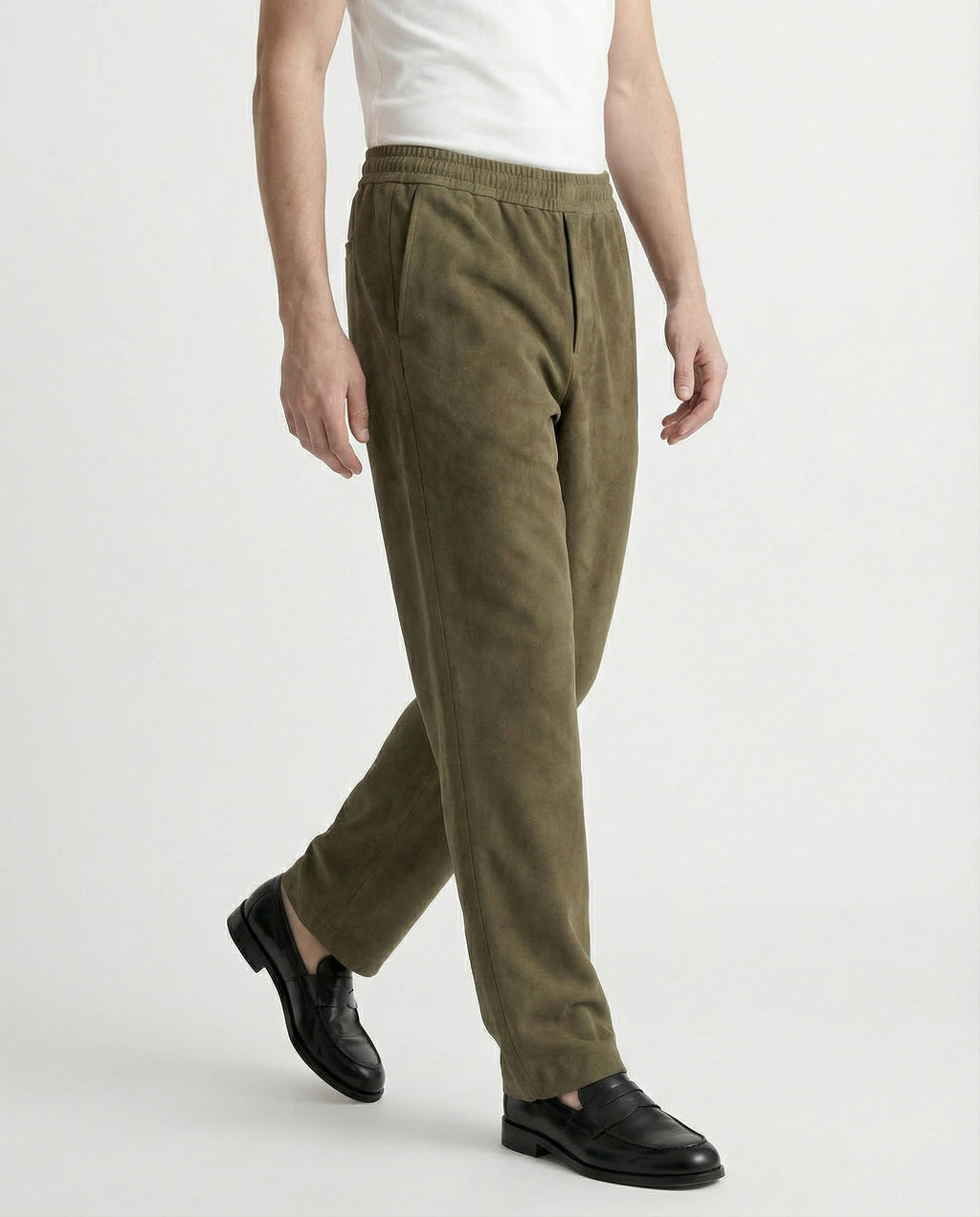 Pants - Suede Olive Green