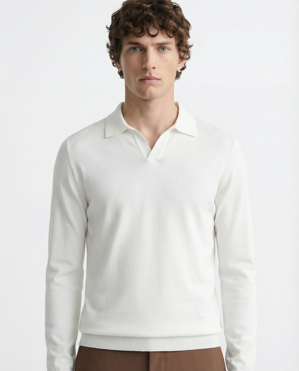 Polo Tee - Full Sleeves White