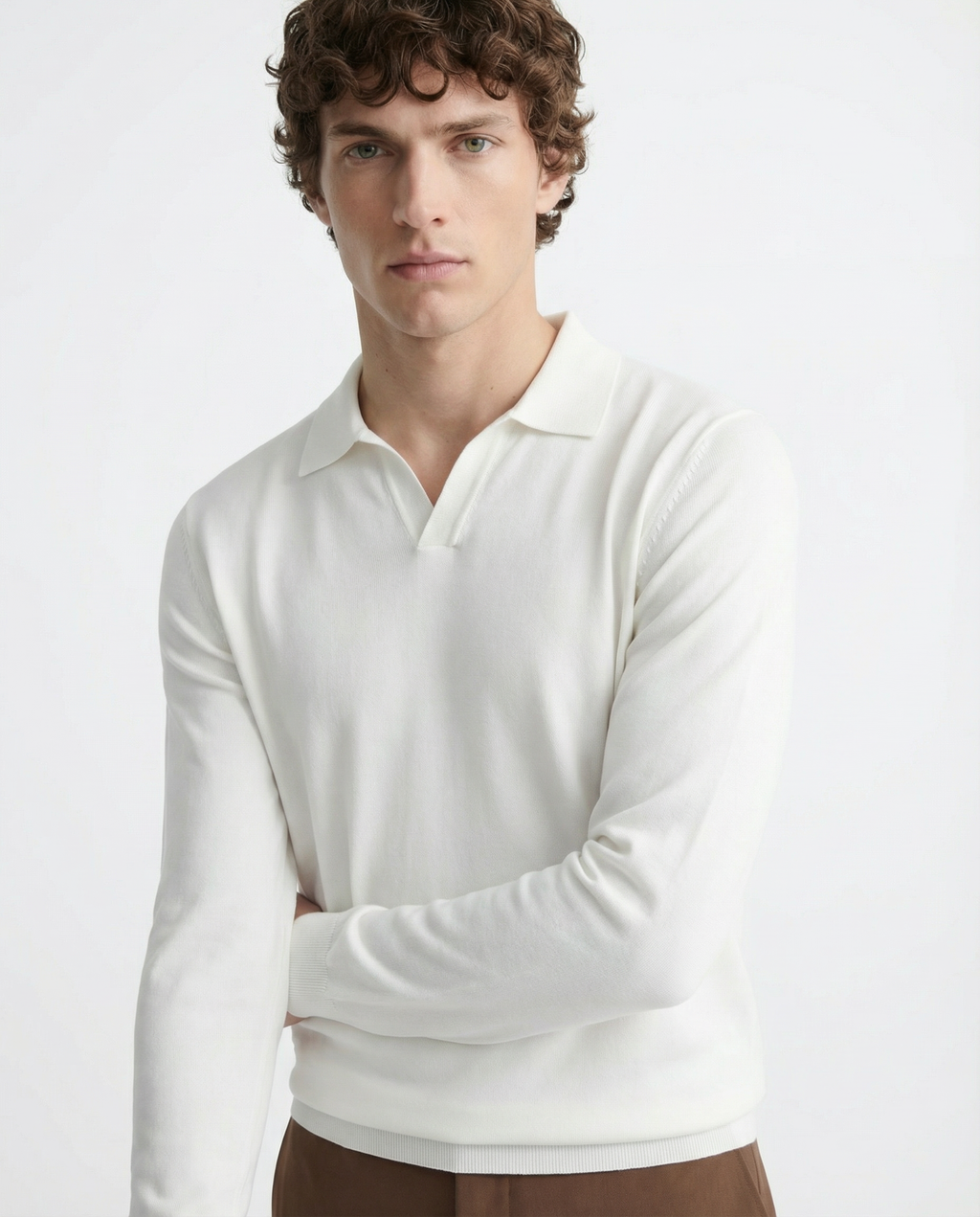 Polo Tee - Full Sleeves White
