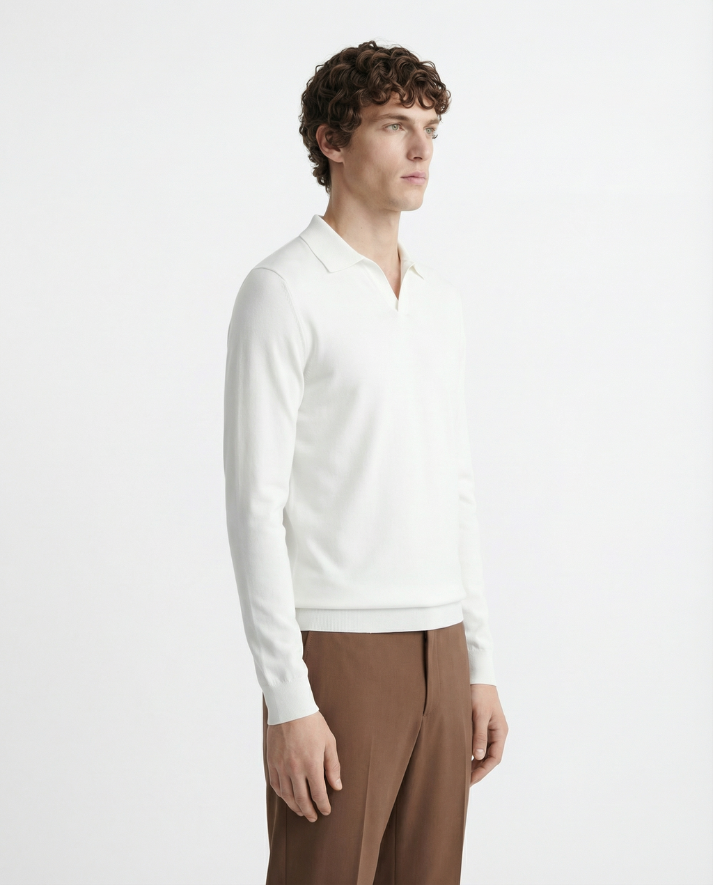 Polo Tee - Full Sleeves White