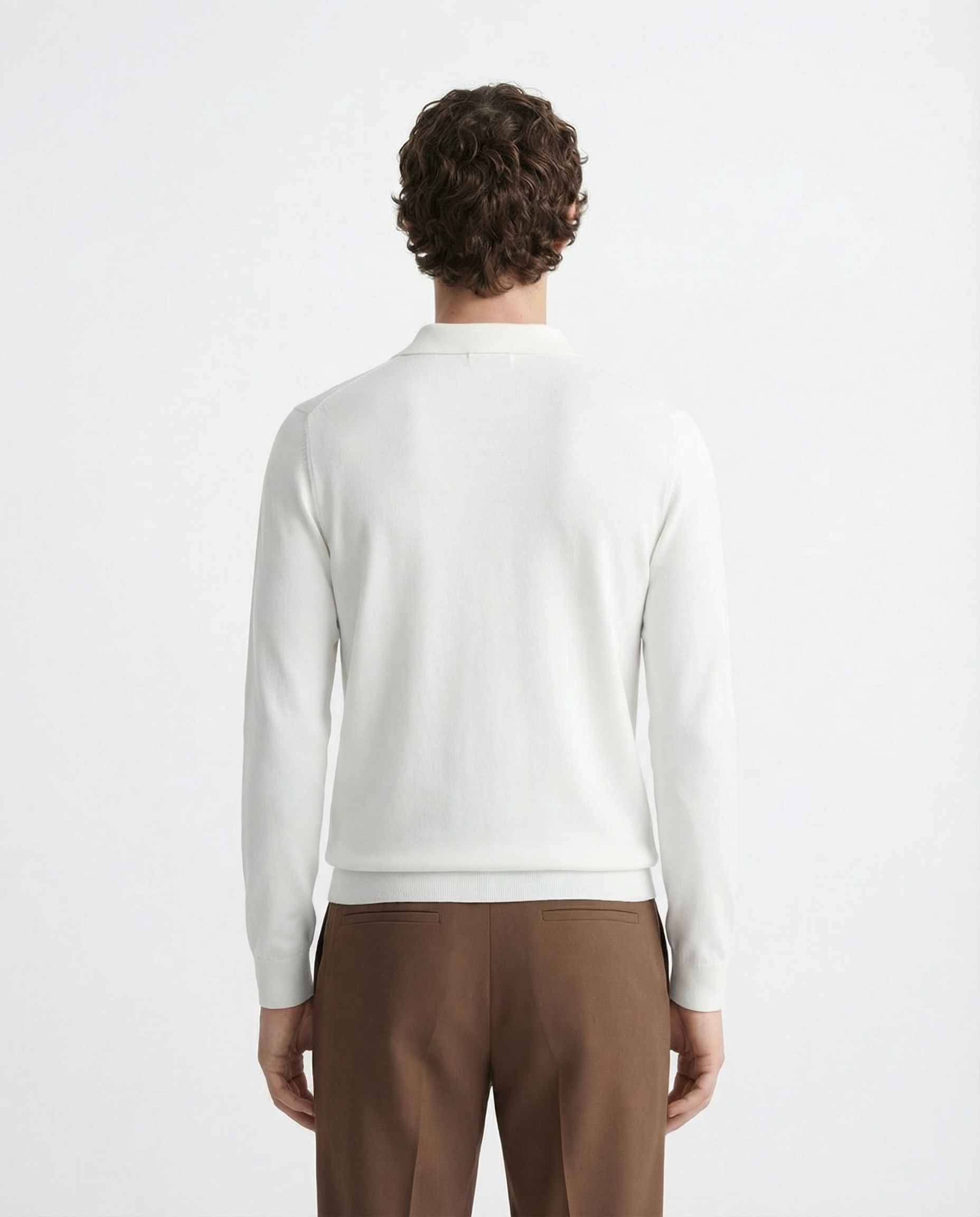 Polo Tee - Full Sleeves White