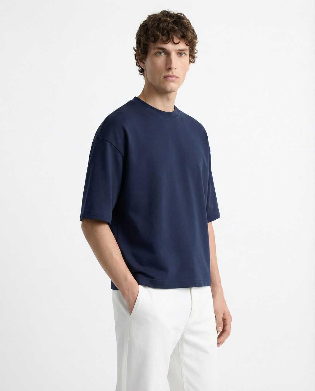 Oversized Tee - Heavyweight cotton Navy Blue