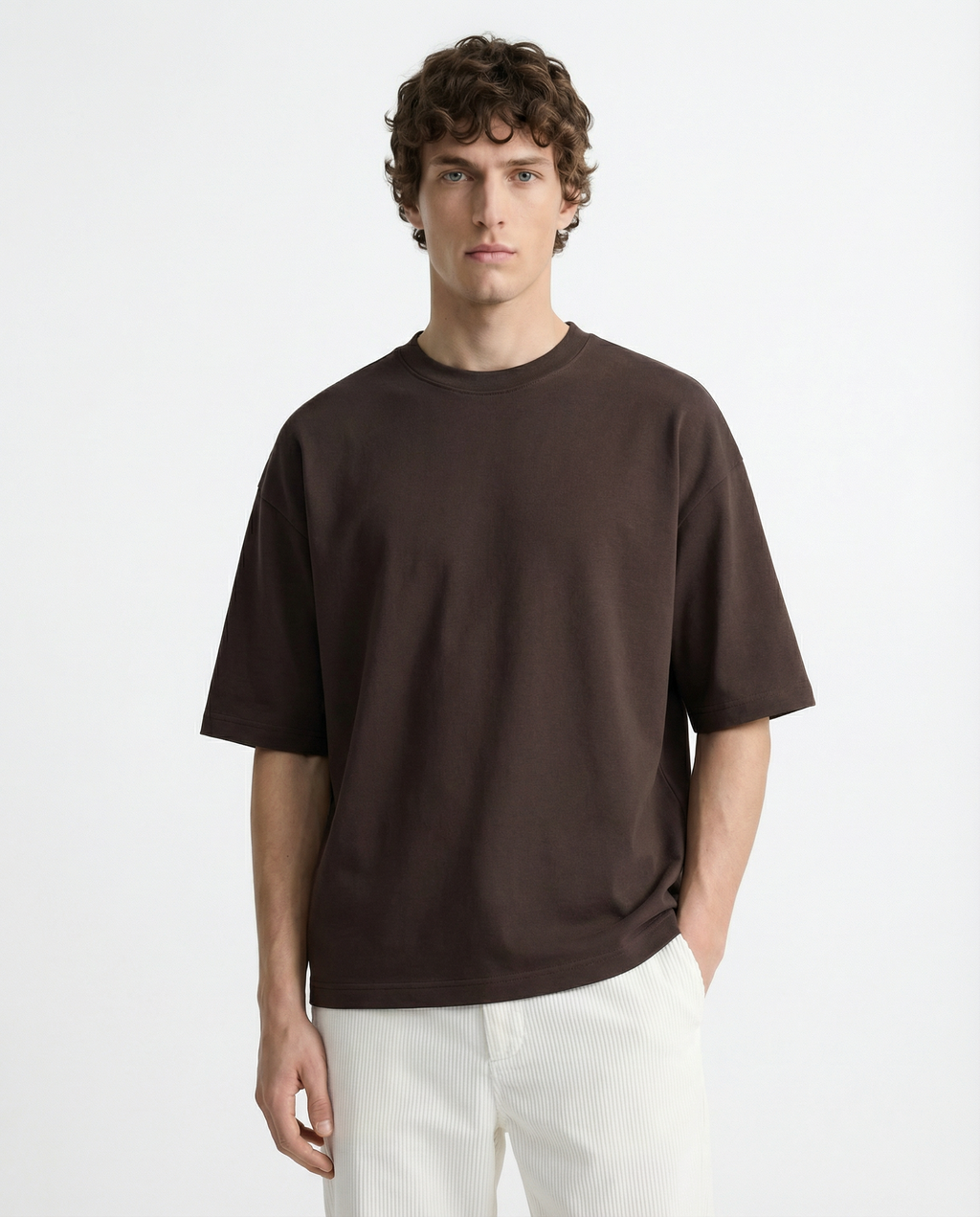 Oversized Tee - Heavyweight cotton Brown