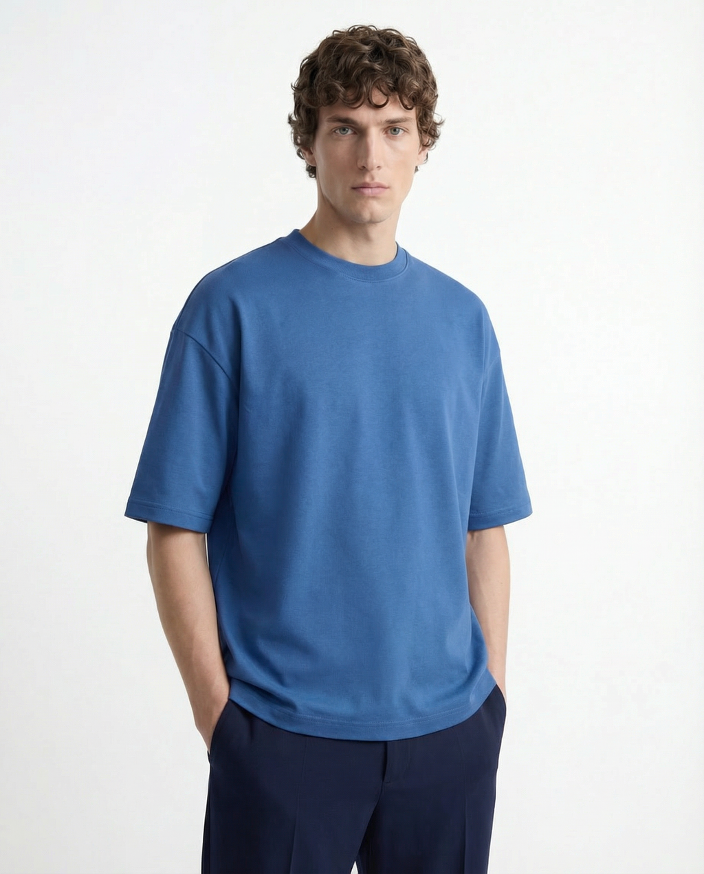Oversized Tee - Heavyweight cotton Blue