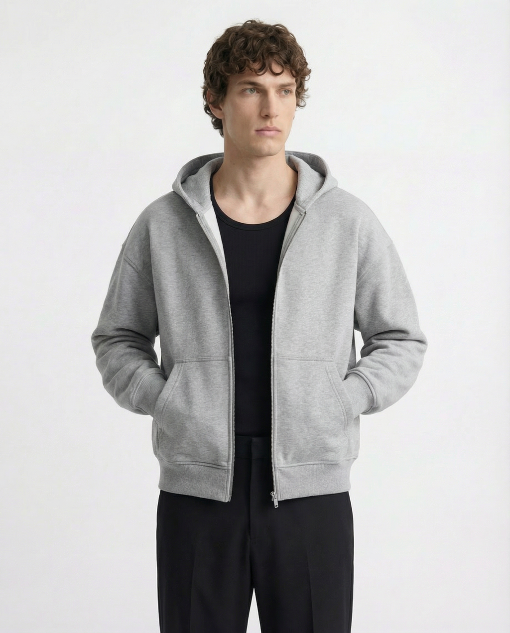 Zip Hoodie - Grey