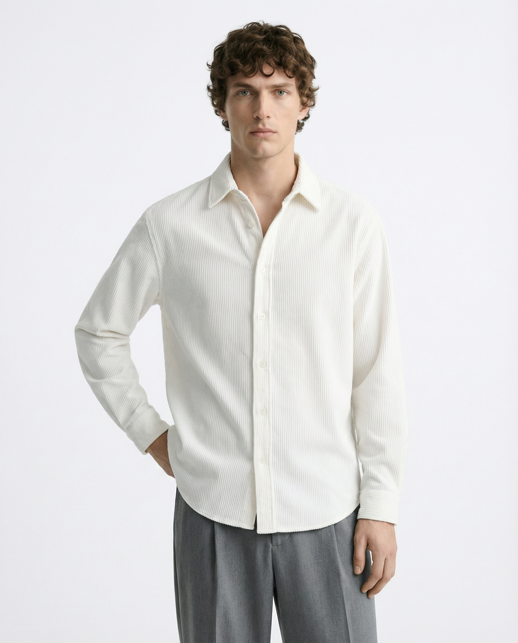 Shirt - Corduroy White