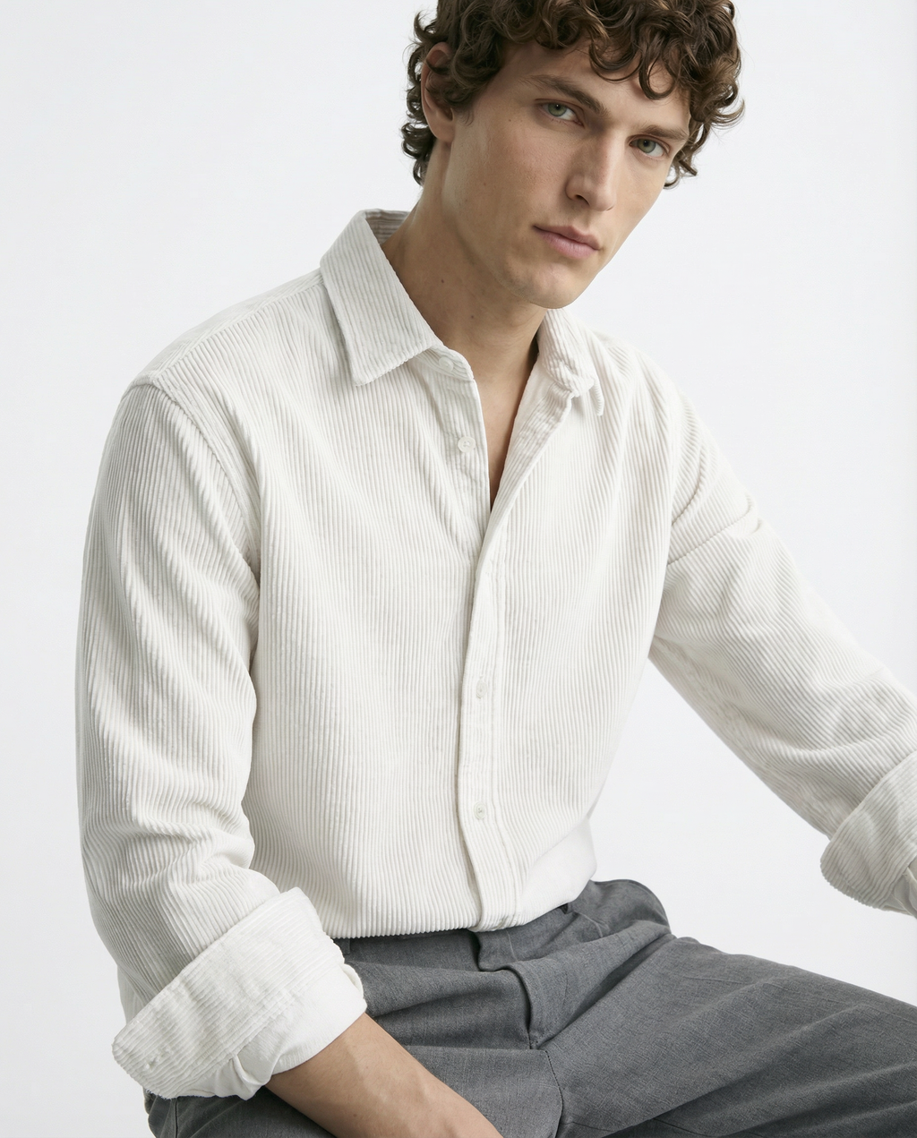 Shirt - Corduroy White