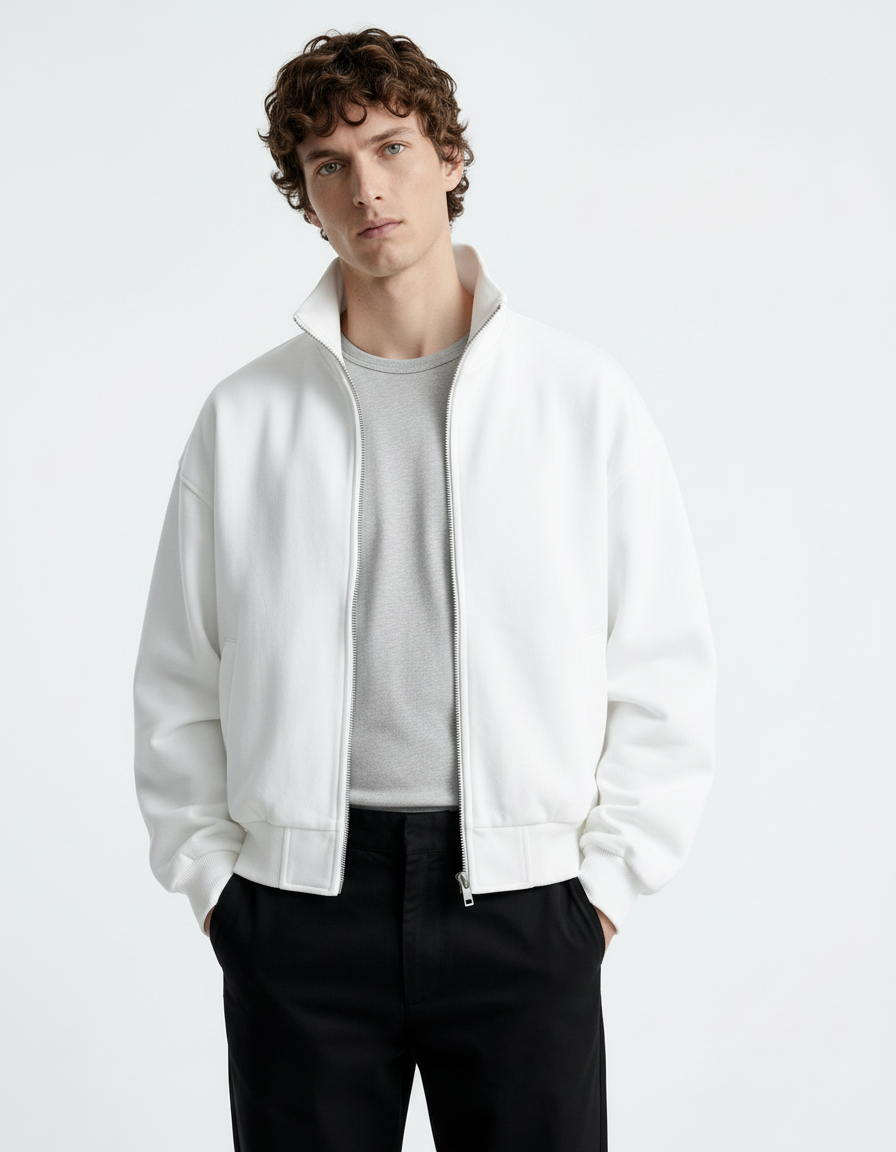 Jacket Funnel Neck - White