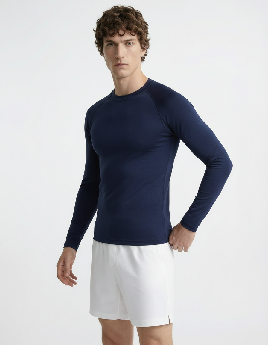 Fitted Tee full sleeve - Active wear Blue