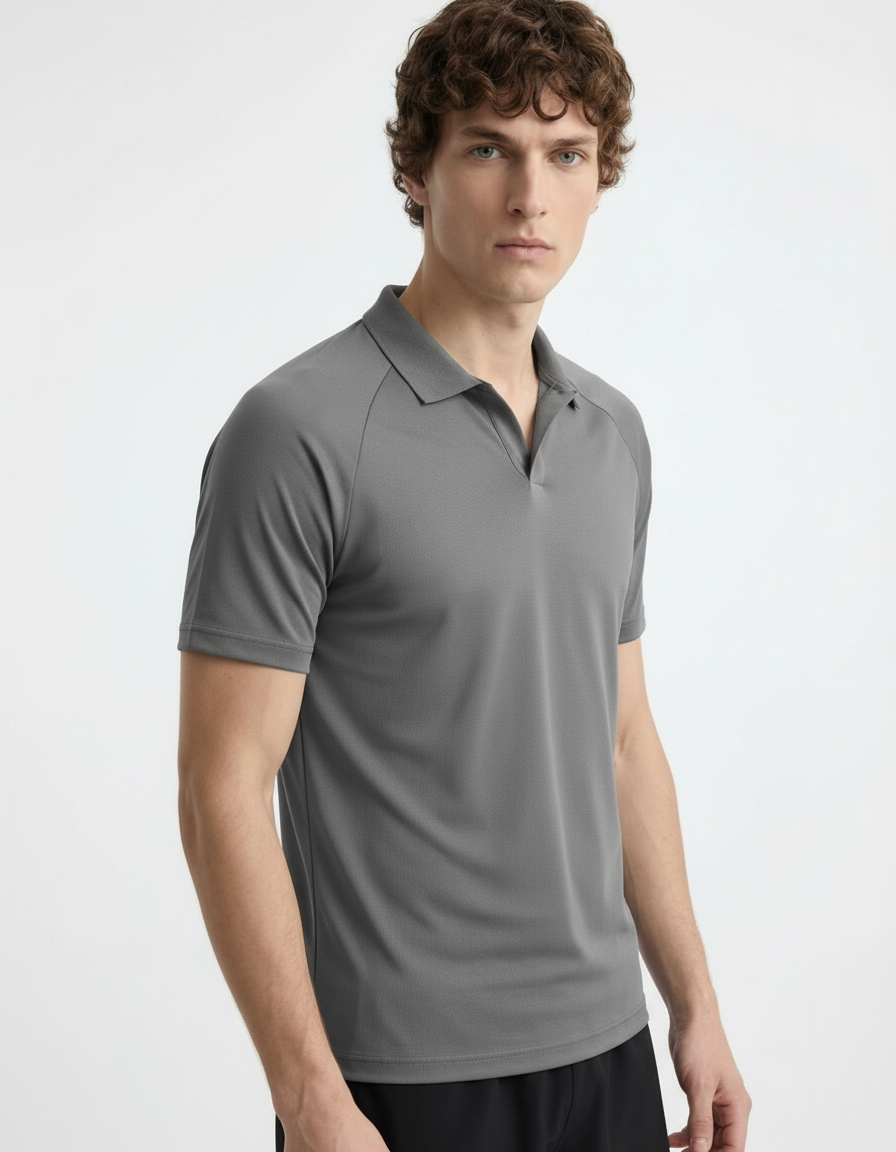 Polo Tee - Active wear Grey