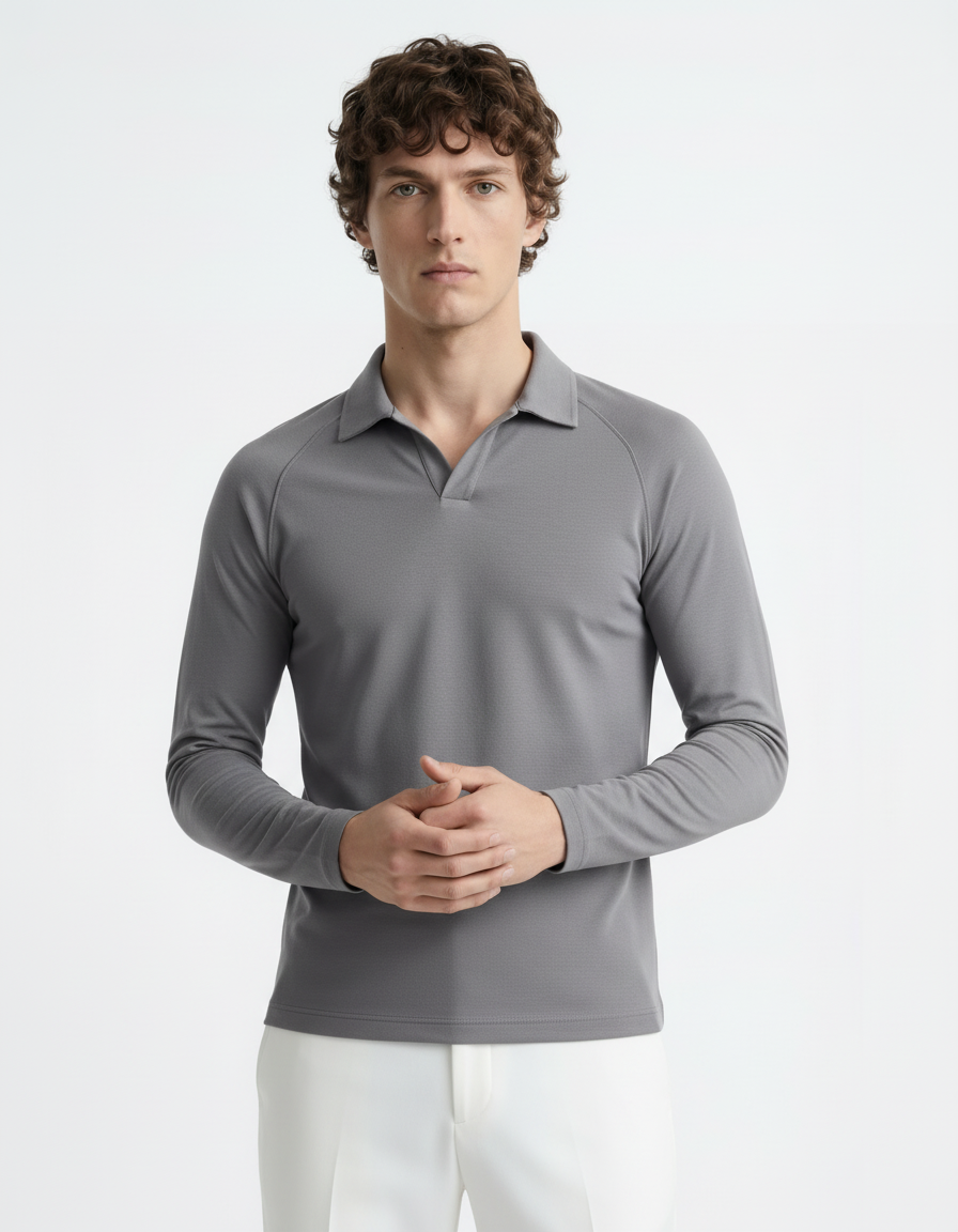 Polo Tee full sleeve - Active wear Taupe