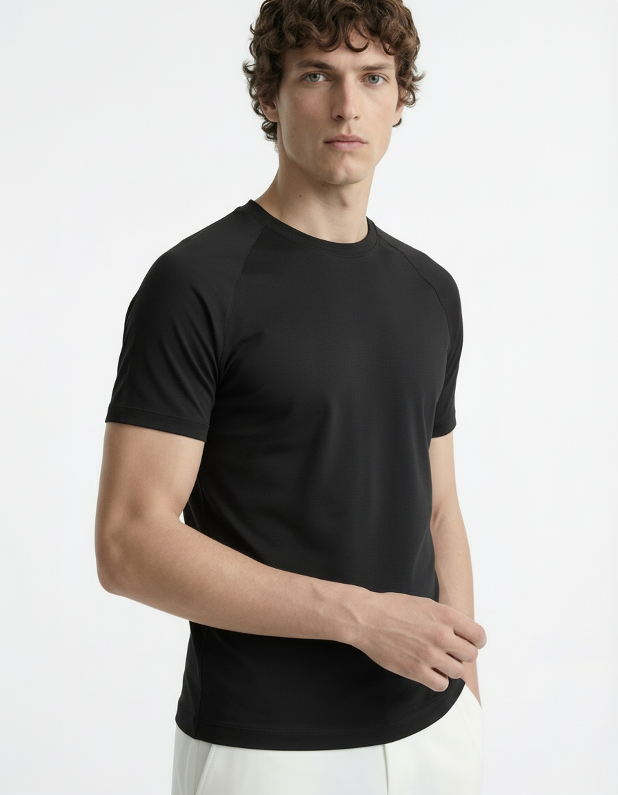 Fitted Tee - Active wear Black