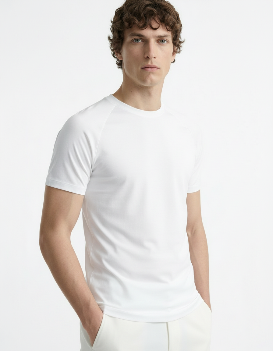 Fitted Tee - Active wear White
