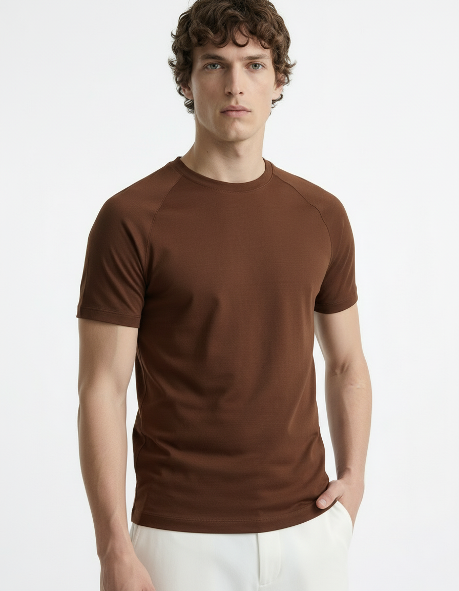 Fitted Tee - Active wear Brown