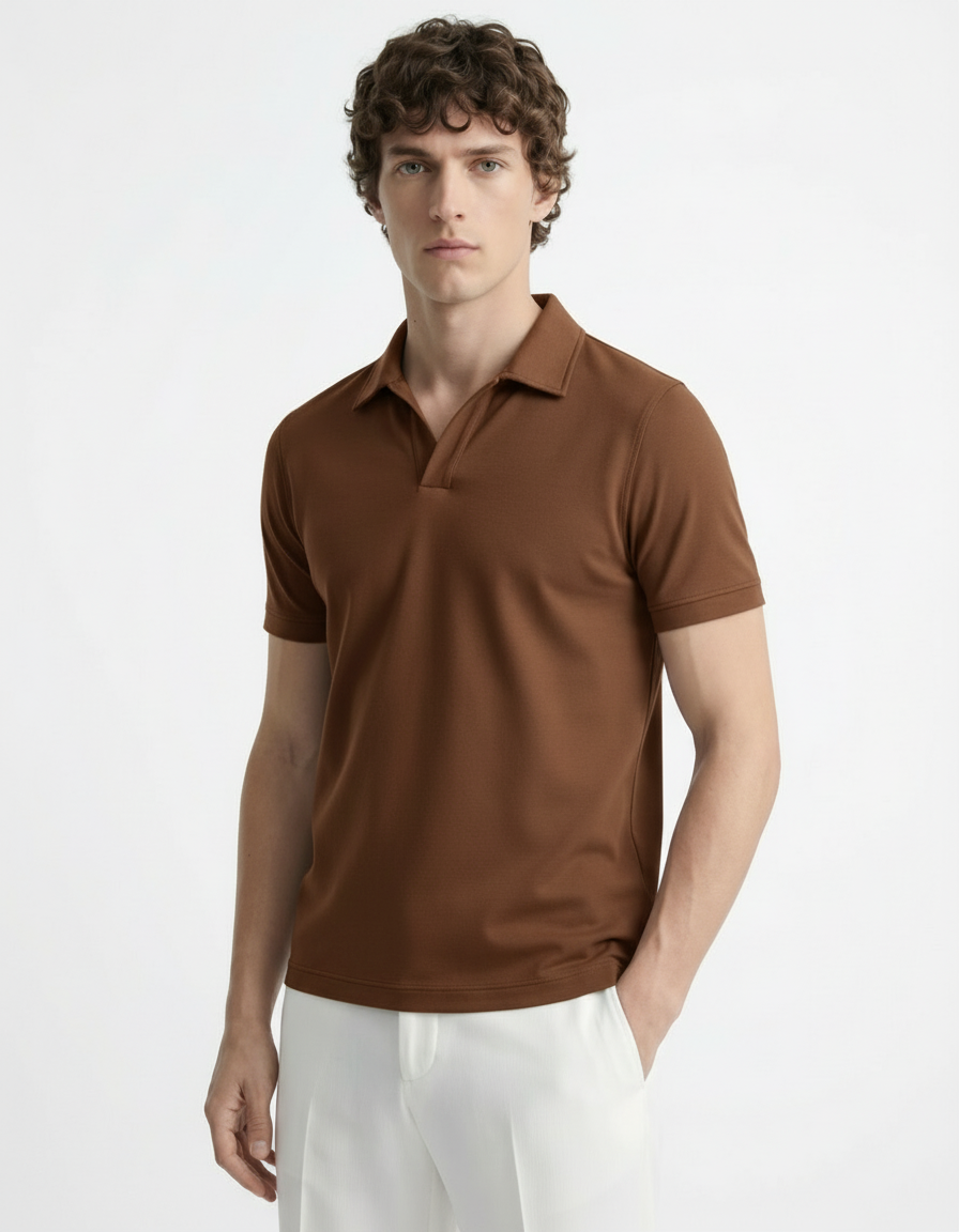 Polo Tee - Brown
