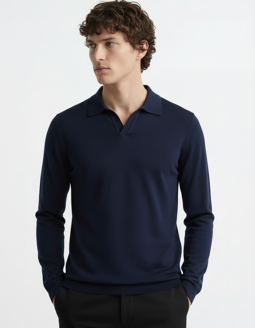 Polo Tee - Full Sleeves Blue