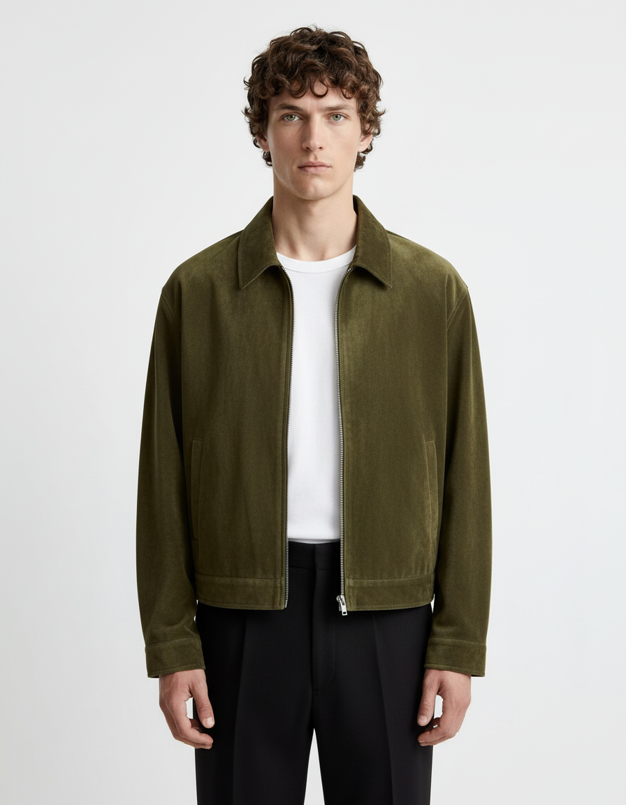Jacket - Suede Olive Green