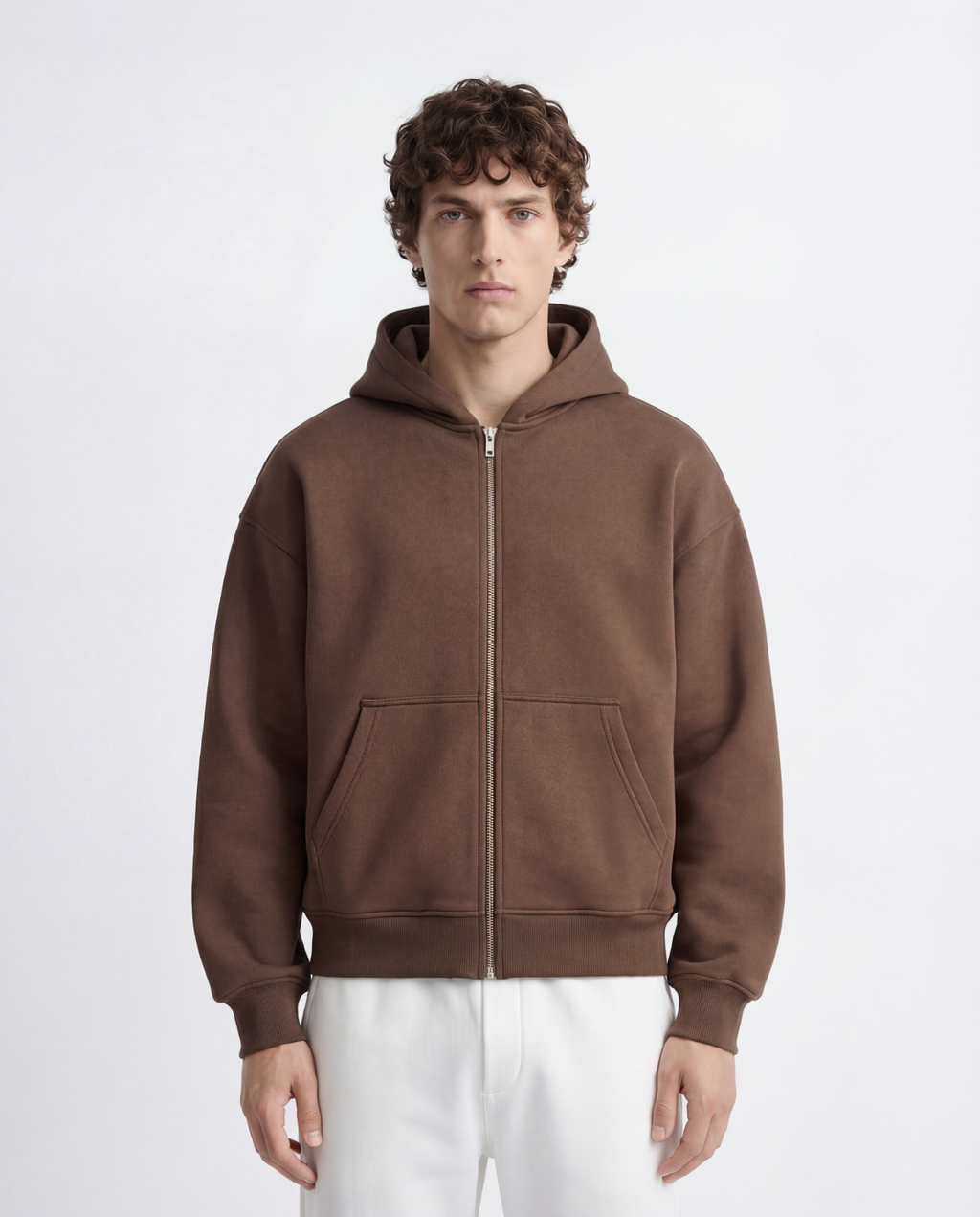 Zip Hoodie - Brown