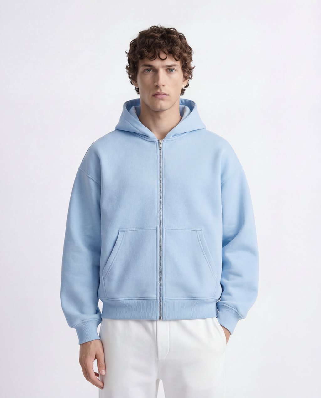 Zip Hoodie - Baby Blue