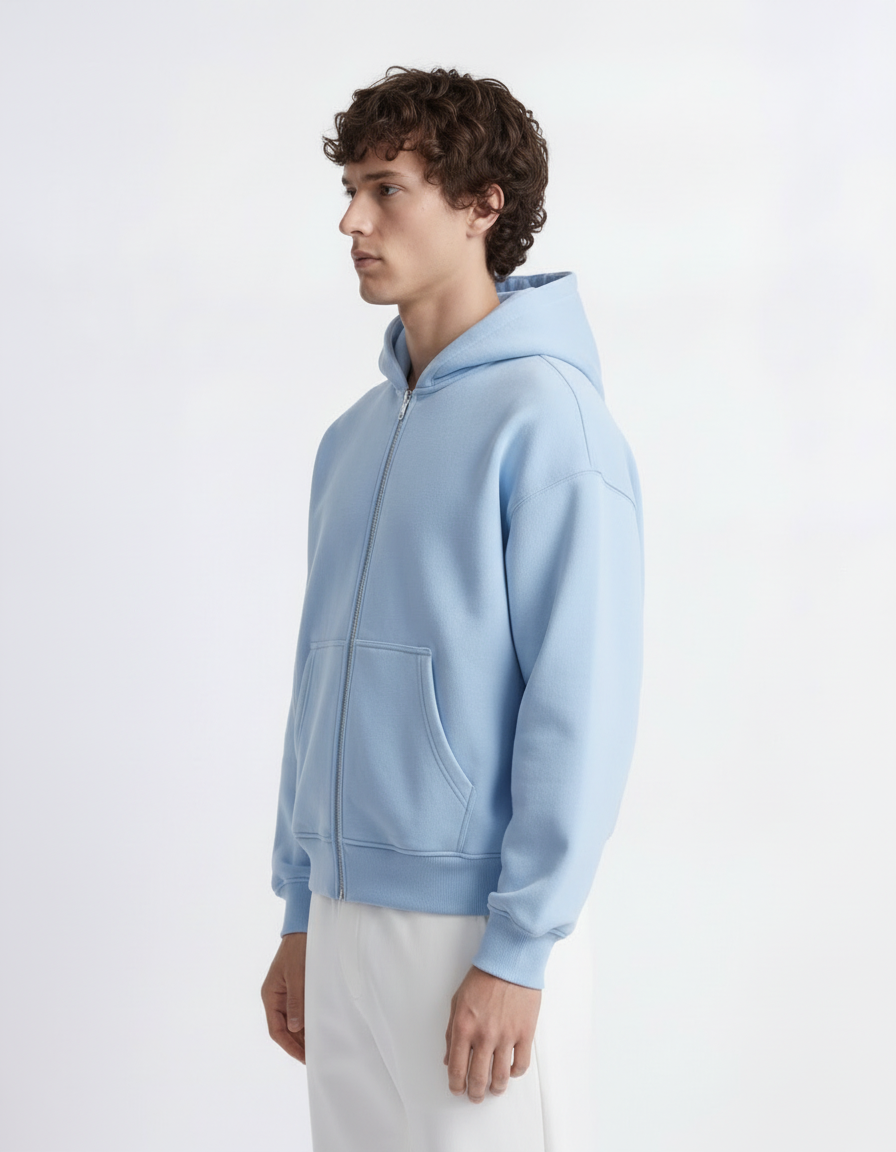 Zip Hoodie - Baby Blue
