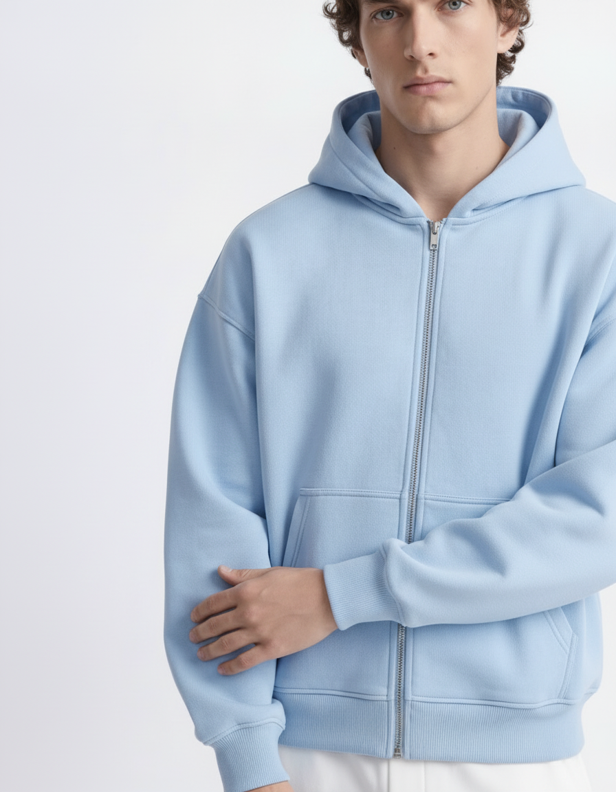 Zip Hoodie - Baby Blue