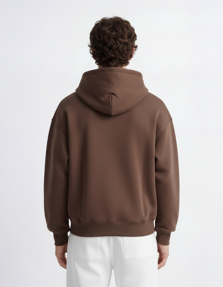 Zip Hoodie - Brown