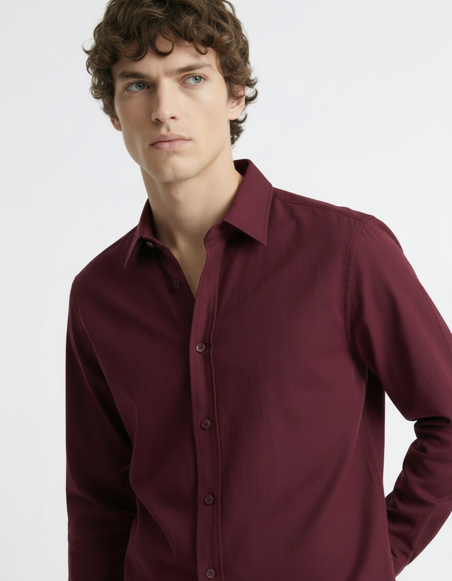 Shirt - Twill Burgundy
