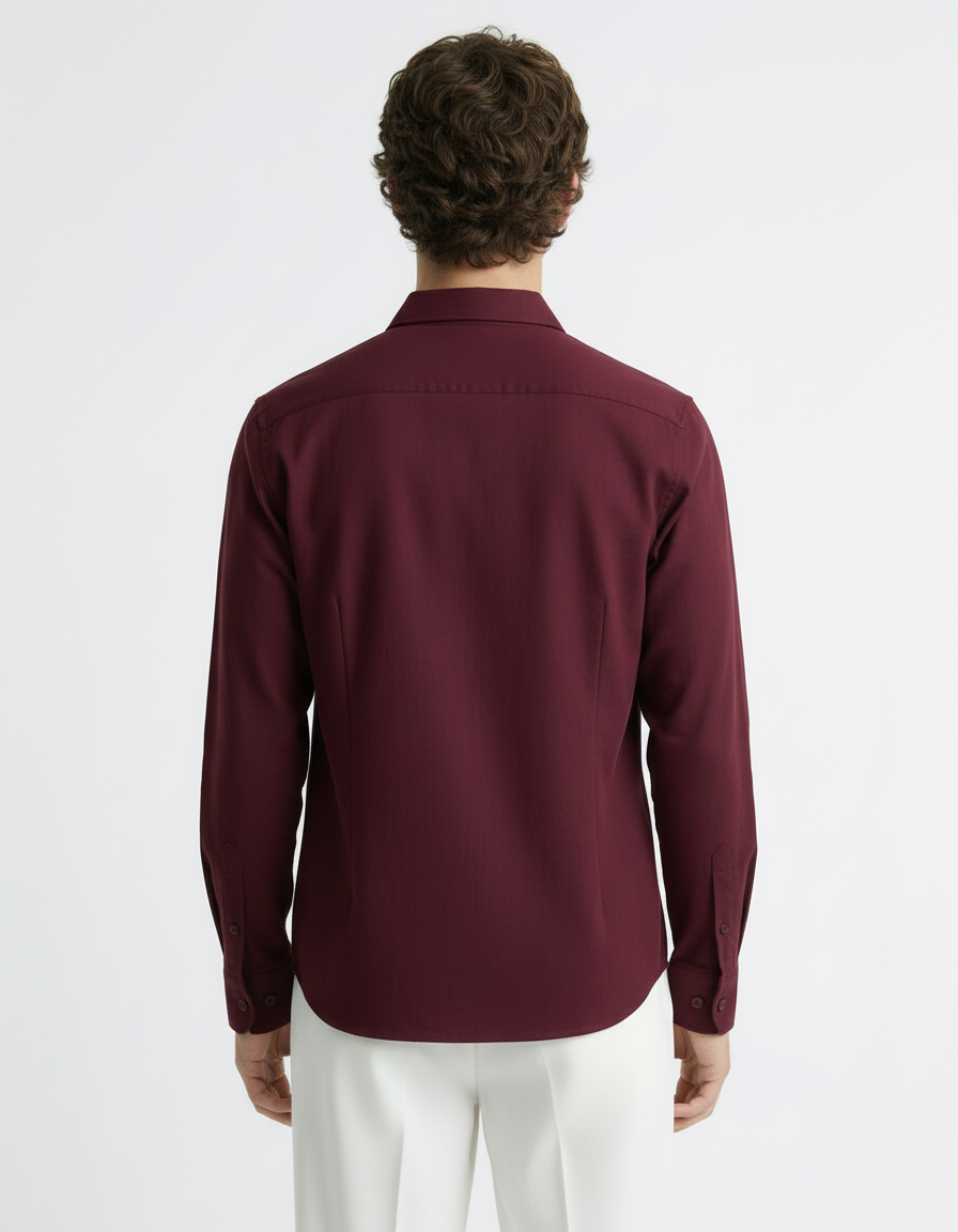 Shirt - Twill Burgundy