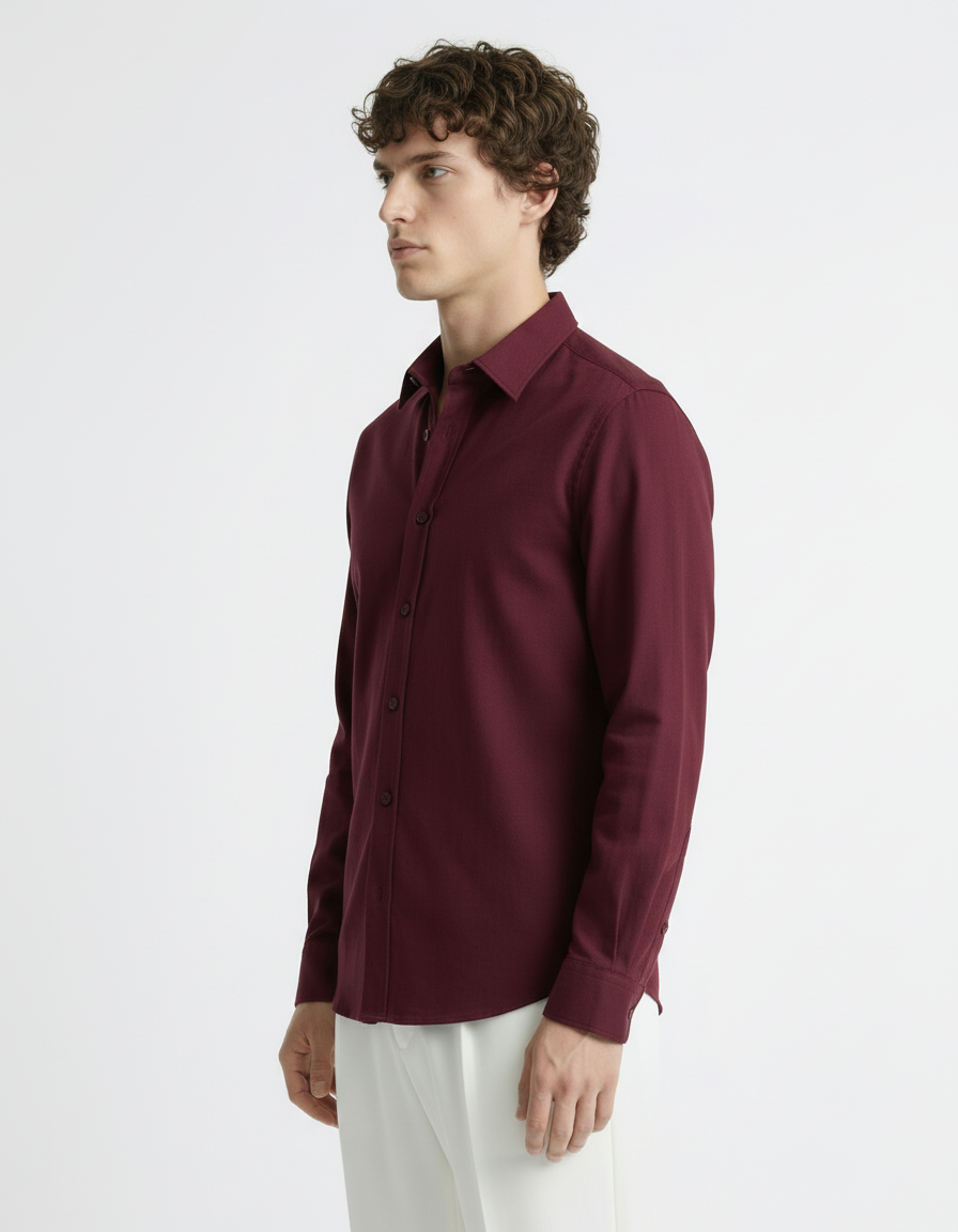 Shirt - Twill Burgundy