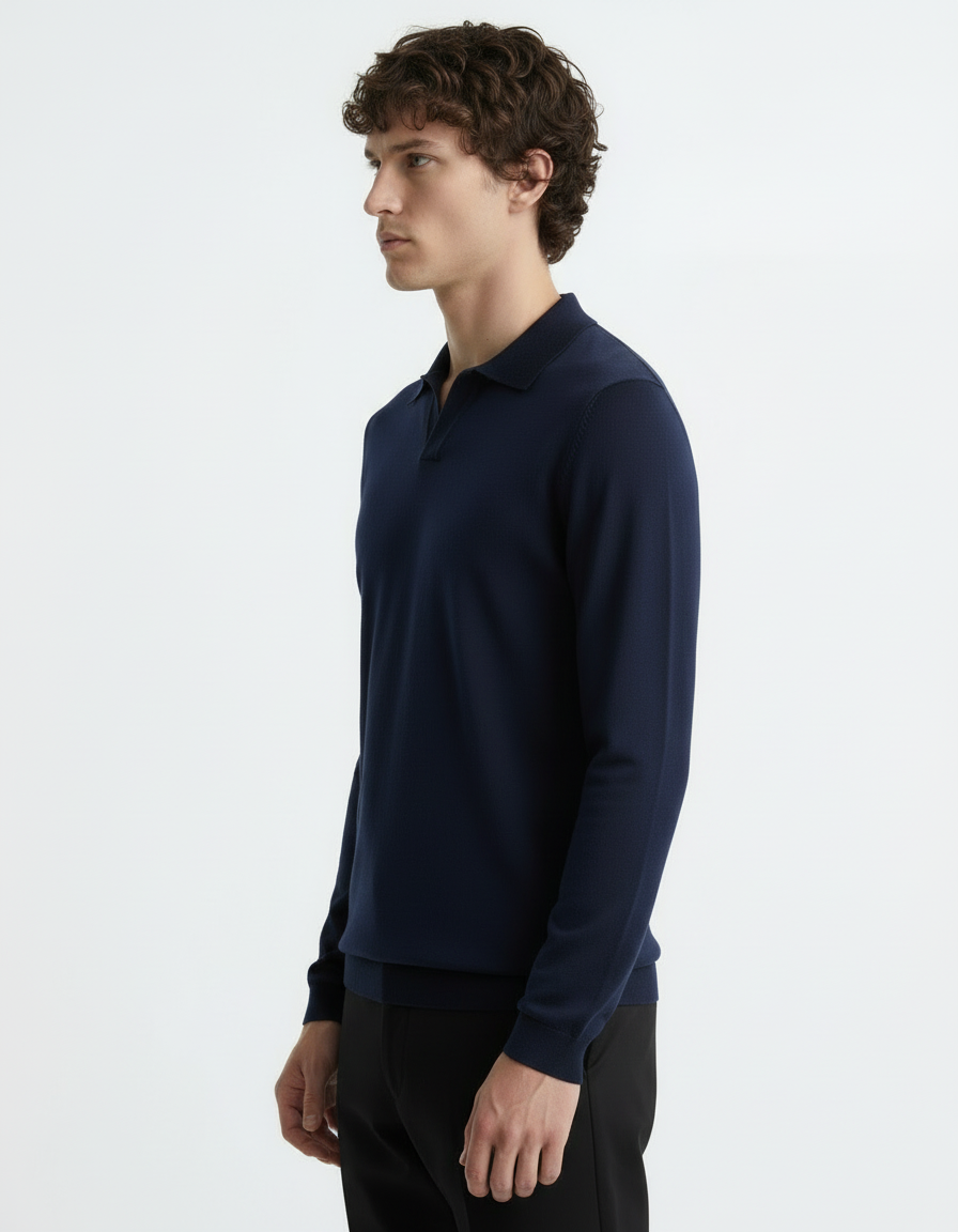Polo Tee - Full Sleeves Blue