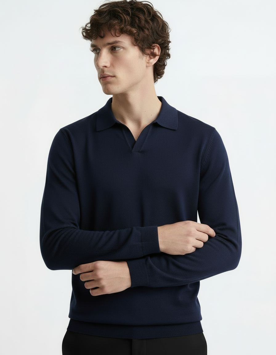 Polo Tee - Full Sleeves Blue