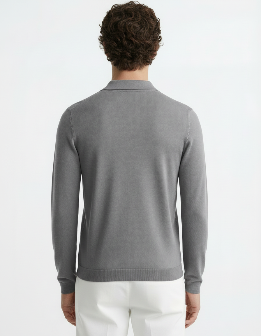 Polo Tee - Full Sleeves Grey