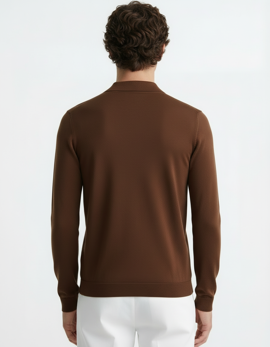 Polo Tee - Full Sleeves Brown