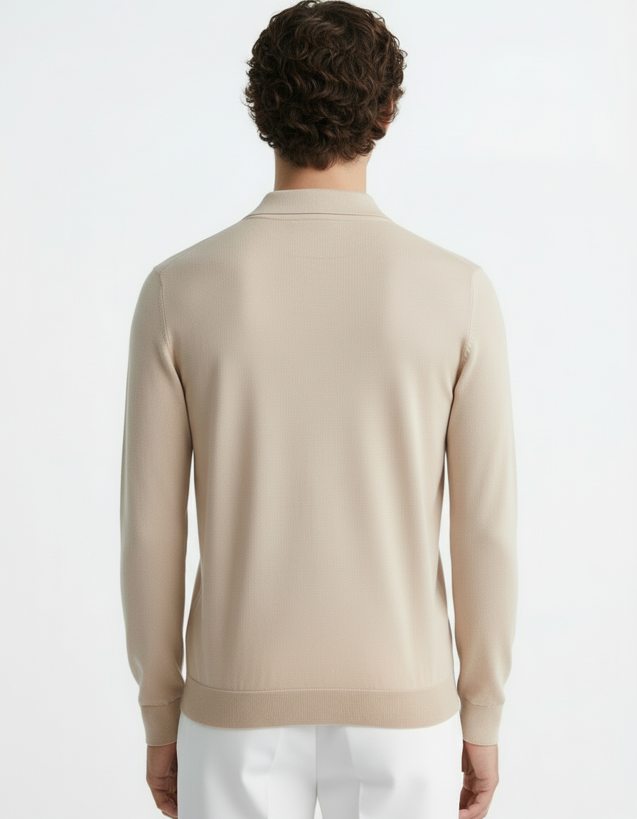 Polo Tee - Full Sleeves Beige