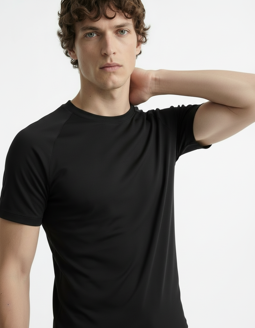 Fitted Tee - Active wear Black