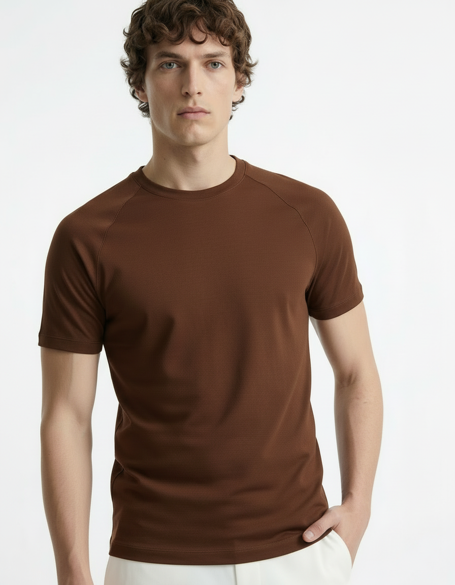 Fitted Tee - Active wear Brown