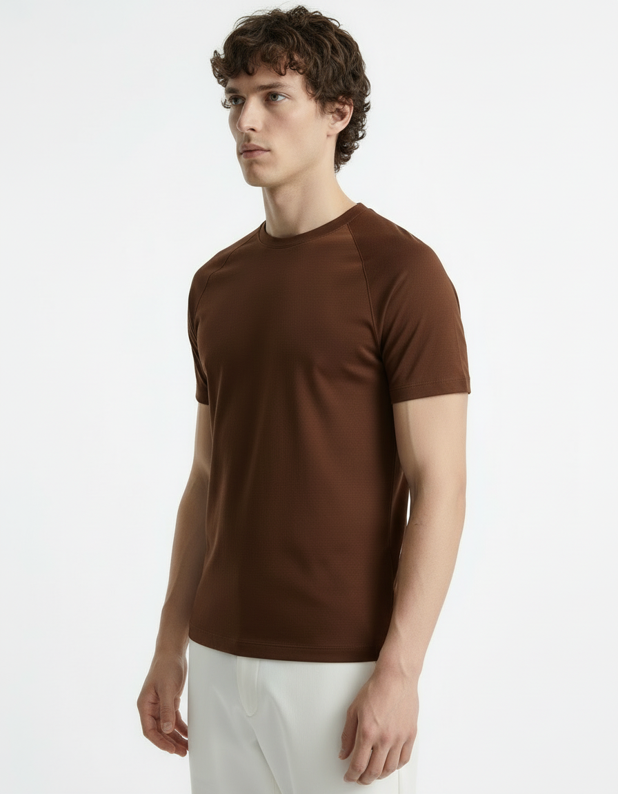 Fitted Tee - Active wear Brown