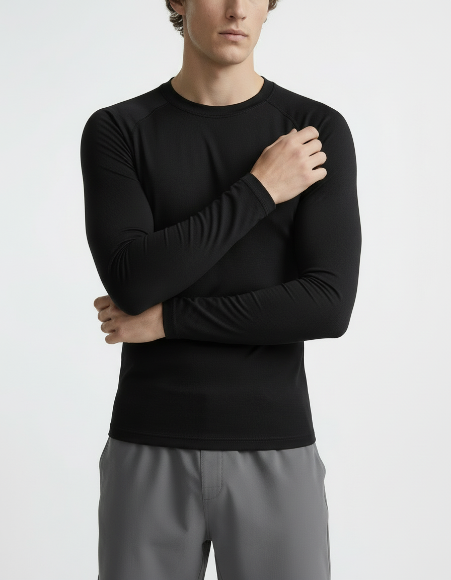 Fitted Tee full sleeve - Active wear Black