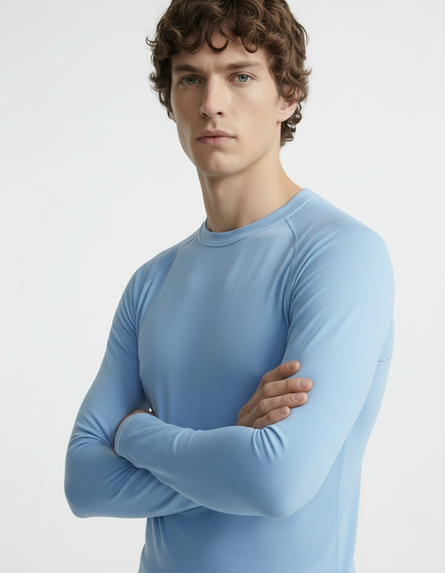 Fitted Tee full sleeve - Active wear Baby Blue