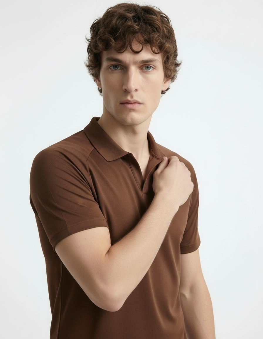 Polo Tee - Active wear Brown