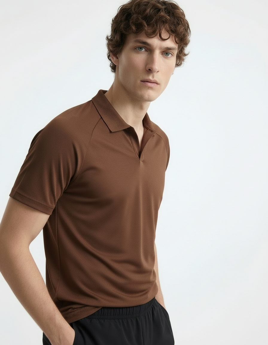Polo Tee - Active wear Brown