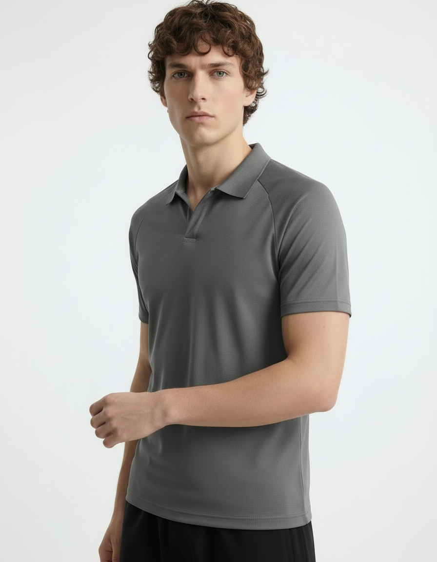 Polo Tee - Active wear Grey