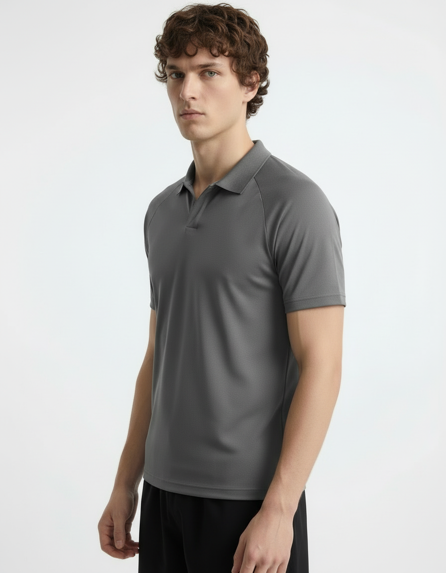 Polo Tee - Active wear Grey