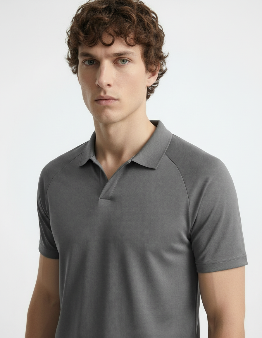 Polo Tee - Active wear Grey