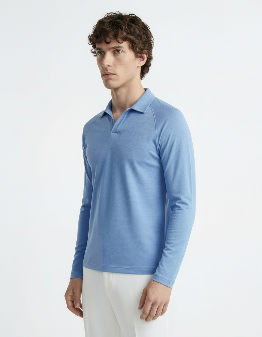 Polo Tee full sleeve - Active wear Baby Blue