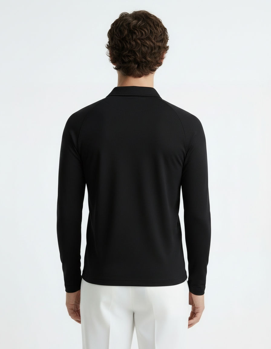 Polo Tee full sleeve - Active wear Black