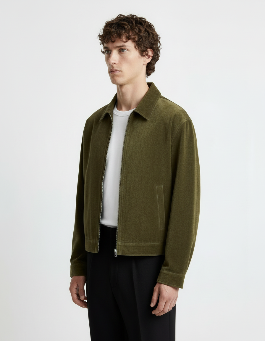 Jacket - Suede Olive Green